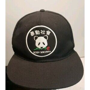 Riot Society Panda Rose Black Snapback Hat..  Japan Skater